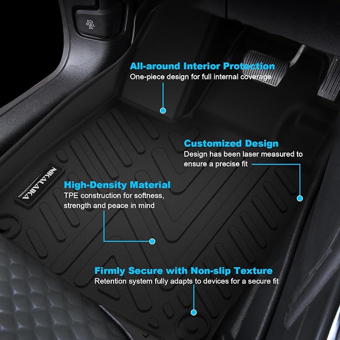 Floor Mats & Cargo Liner with Backrest Mat for Honda Pilot 2023-2025 2026 All Weather Protection TPE Rubber Full Set Floor Liners Trunk Mat for 2024 Honda Pilot Automotive Accessories, Black