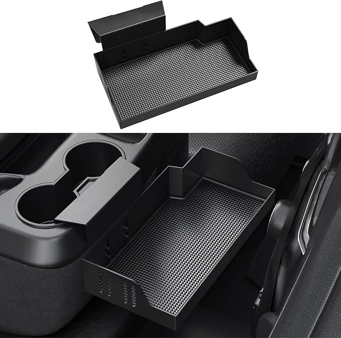 Metal Center Console Hanging Organizer Accessories for Chevy Silverado & GMC Sierra 1500 (2019–2026) and 2500HD 3500HD (2020–2026), Bench Seat Console Organizer Storage Box (Split-Bench Folding Seat)