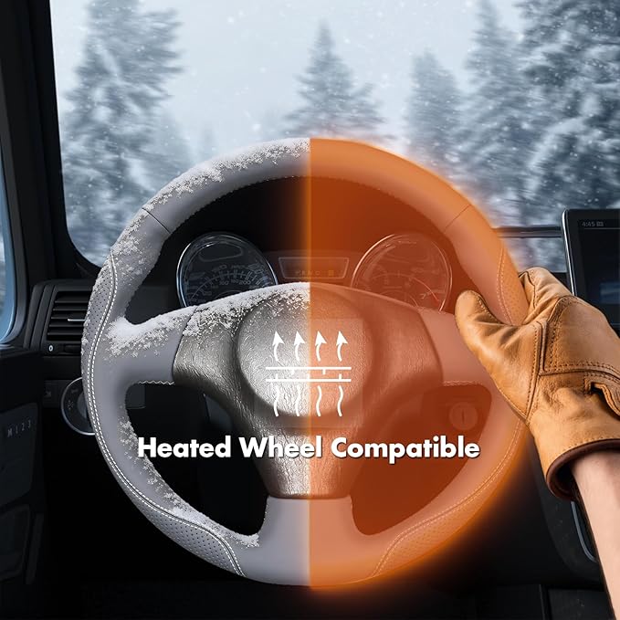MEWANT Hand Stitch Steering Wheel Cover for Toyota RAV4 1998-2003 / Celica 1999-2006 / Corolla 2003-2008 / Matrix 2002-2008 / MR2 1999-2007 / Supra/Caldina, Custom Fit DIY Wrap Interior Accessories