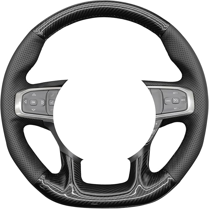 MEWANT Steering Wheel Covers for Dodge Ram 1500 TRX 2021-2024 Hand-Stitched Steering Wheel Wrap