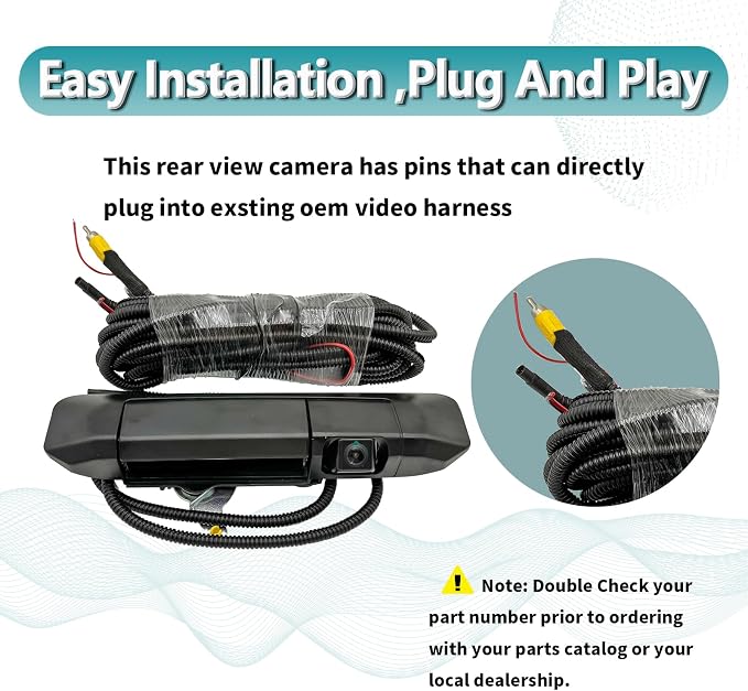 Rear View Backup Tailgate Handle Camera Compatible with Toyota Tacoma 2005-2014 Tailgate Door Handle Replacement Camera