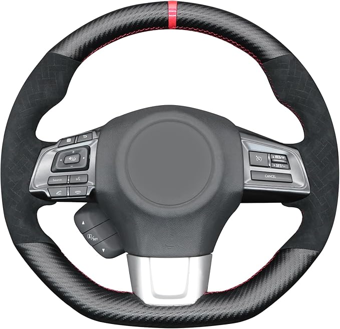 MEWANT Hand Stitch Steering Wheel Cover Wrap for Subaru WRX 2015-2021 / WRX STI 2015-2021 Steering Wheel Accessories for Subaru WRX