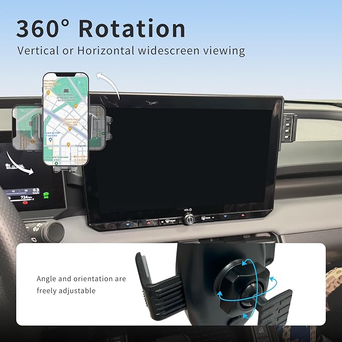 Car Phone Mount for Toyota RAV4 2026 with 12.9-Inch Screen,Vehicle-Specific Dashboard Phone Holder,Hands-Free 360° Rotation,Stable Phone Mount,Does Not Block Air Vent,RAV4 Interior Accessories