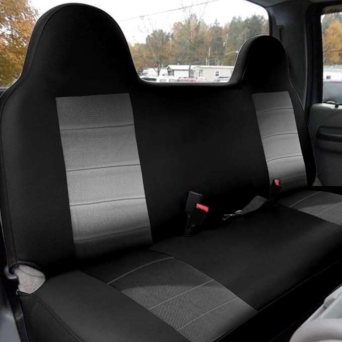 SAPUBK Custom-Fit Front Bench Seat Cover with Molded Headrests Replace for 1999-2004 Ford F-150 Pickup Seats, Knitted Fabric Composite Soft Foam Lining Airmesh Breathable Seat Cover