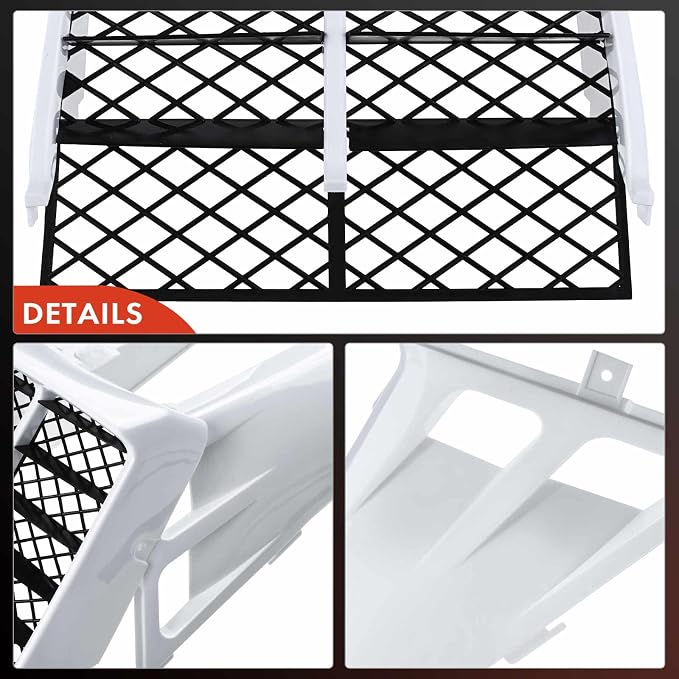 A-Premium White Plastic Gas Tank Side Covers with Grill | Compatible with Yamaha Banshee 350 1987-2006 2-PC Set