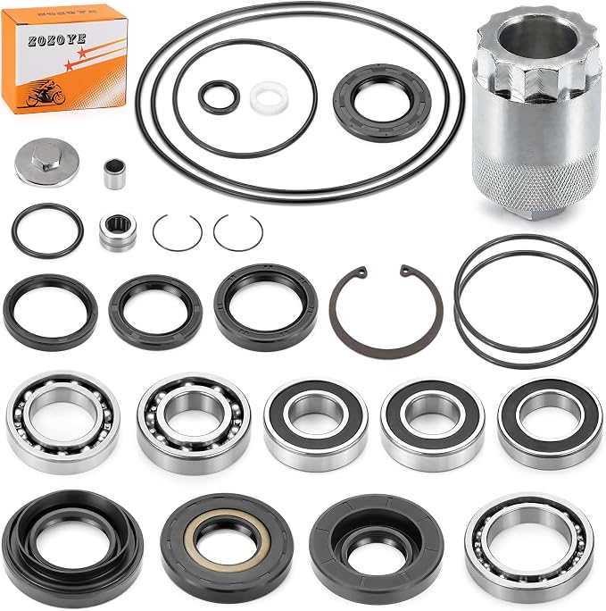 Rear Differential & Axle Bearing Seal Kit & Nut Tool for Honda Rancher 350 400 TRX350FE FM TE TM TRX400FA FGA 2000-2007