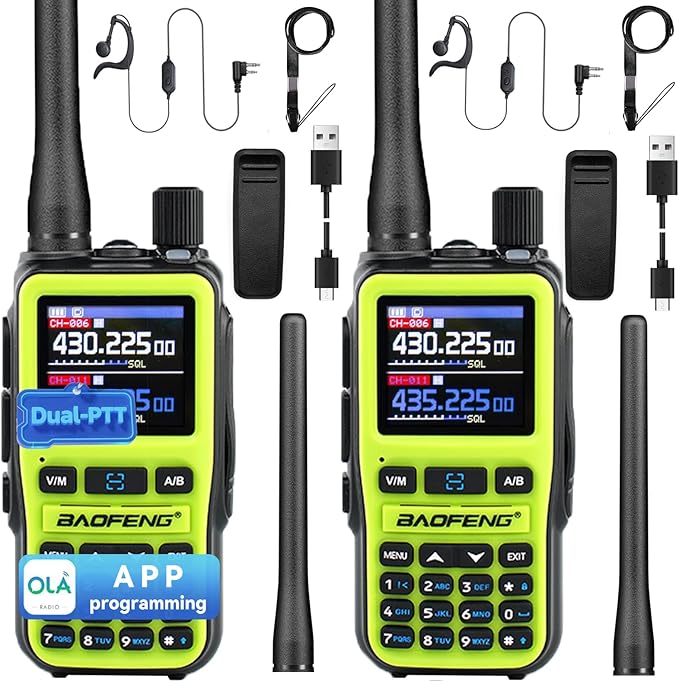BAOFENG UV5RMINI Two Way Radio NOAA Weather Radio Dual PTT 999CH Survival Radio APP Programming Copy Frequency Ham Radio