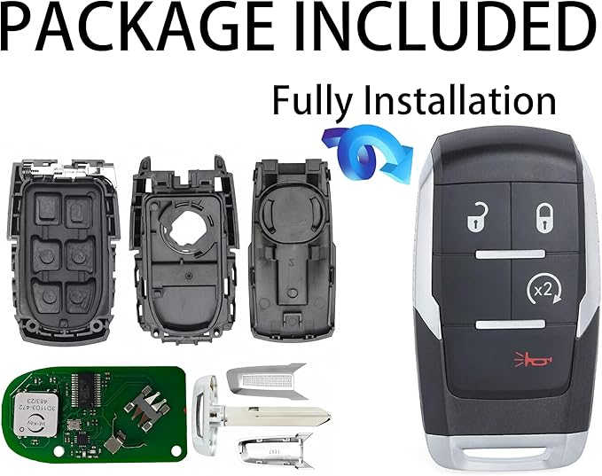 Smart Key for Dodge RAM 2019-2024, Alliskeys Vehicle Proximity Remote Control Key Fob Replacement for RAM 2500 3500 4500 5500 GQ4-76T 68365327