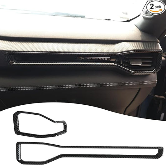 MUXEE Center Consoles A/C Outlet Vent Cover,for Ford Mustang 2024 2025 2026,Dashboard AC Air Vent Outlet Trim Car Sport Interior Accessories - Carbon Fiber