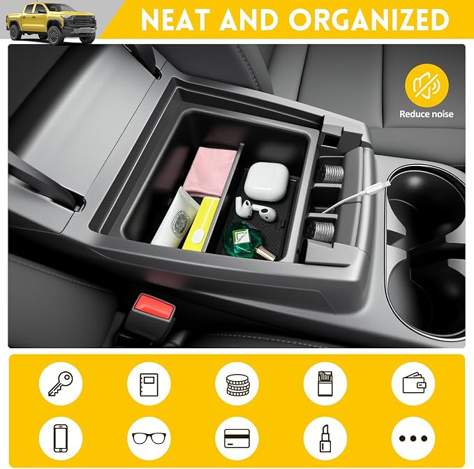 Center Console Organizer for 2023-2025 Chevy Chevrolet Colorado/GMC Canyon Insert Armrest Storage Box Tray for 2023 2024 2025 Colorado/Canyon Accessories