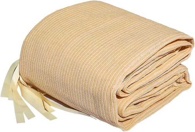Shatex Shade Panel 8' x 12' Block 90% of Sunlight with Ready-tie up Ribbon for Gazebo Porch, Wheat