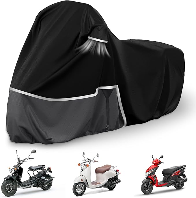 Waterproof Motorcycle Cover Replace for Honda Scooter Model, 420D Oxford Cloth Honda Ruckus, Metropolitan, Dio and ADV150 Scooter Cover for Snow Rain Dust Protection