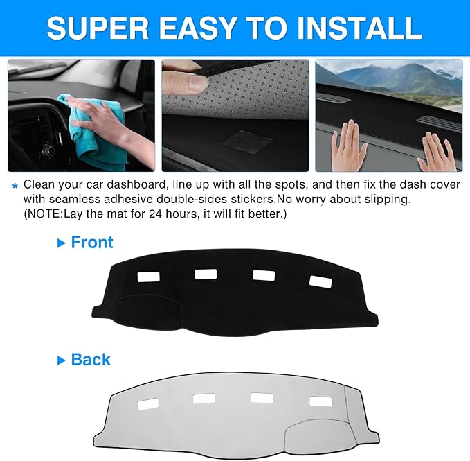 Autorder Dashboard Cover Mat for 2006-2008 Dodge Ram 1500 2500 3500,2009 Dodge Ram 2500 3500 4500 5500,2010 Dodge Ram 4500 5500 Accessories Dash Cover Velvet Dash Mat(Without Cutout for Dash Speakers)