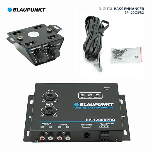 Blaupunkt EP-1200XPRO Digital Bass Enhancer Processor - Digital Sound Restoration, Maximizer & Reproducer - Car Audio Booster - Black