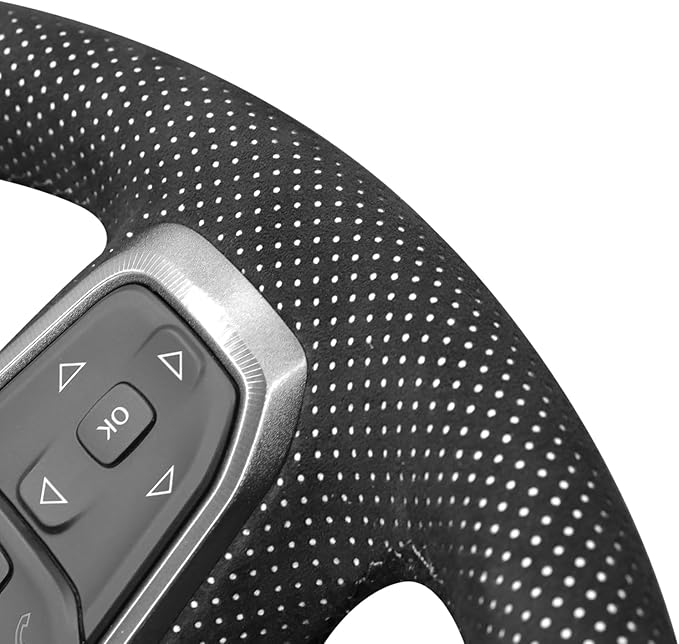 MEWANT Hand-Stitched Steering Wheel Cover Wrap for Dodge Ram 1500 2019-2023 Steering Wheel Accessories for Dodge Ram(Backsides Without Buttons)