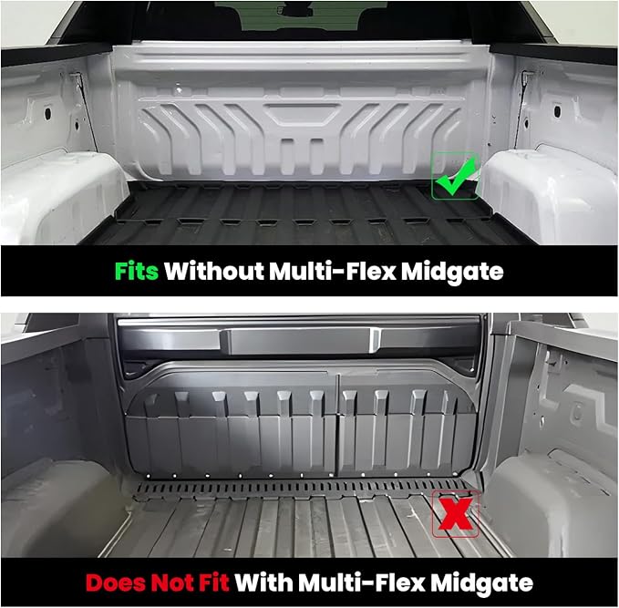 LASFIT Truck Bed Mat for Chevrolet Chevy Silverado EV 2024-2026 5.9FT Only (Fit Without Multi-Flex Midgate, Not Fit with Multi-Flex Midgate) Bed Liner Custom Fit, All Weather TPE Cargo Trunk Liner