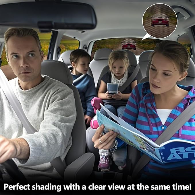 ZATOOTO Rear Windshield Sunshade for 2021-2024 Tesla Model 3 Rear Windshield Sunshield Double Layer Design for Sunshade and Privacy Offer Great Visibility Sun Blocker Back Window Sunshade for Model 3