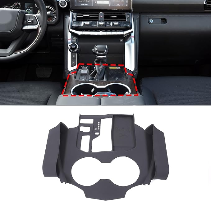 Center Console Gear Shift Cover Panel Trim Compatible with Toyota Land Cruiser LC300 2022 2023 2024 2025 2026,Silicone Central Control Storage Box Interior Accessories