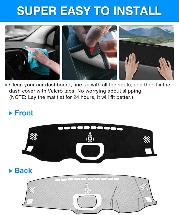 Autorder Dashboard Cover Mat for 2014-2021 Toyota Tundra Accessories Dash Cover Flannel Dash Mat Sunshade Glare UV Rays Protector