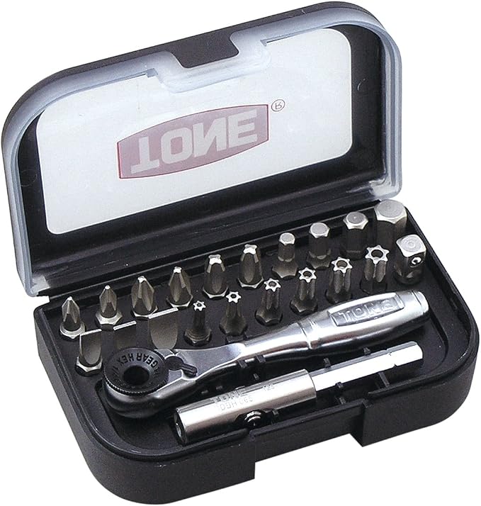 TONE Bit Ratchet Set BRS20 1/4" Hex Shank Bit Black 22-Piece