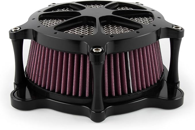 PSLER Air Cleaner Intake Filter Kit for Twin Cam Dyna Softail Touring Red | Billet aluminum, for Twin Cam 1993-2015, Touring Road King Electra Glide Street Glide 1993-2007