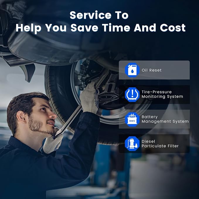 DFirst 201BTFD All System Diagnostic Tool Oil Reset One-Click ECU Coding Disable Auto Start Stop OBD2 Scanner (iOS/Android,A Vin Pack, Lifetime Free Update)
