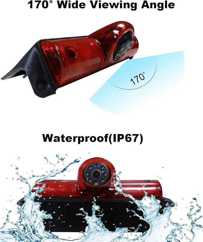 Car Brake Light Backup Camera for Chevrolet Express Van GMC Savana Van CCD Reverse Rear View Auto Camera Parking LED