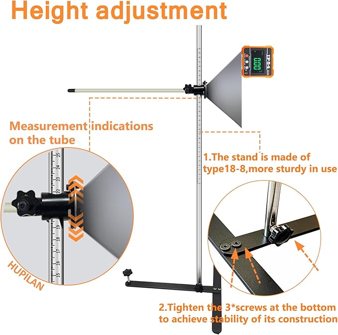 ADAS 5.7in Radar Corner Reflector Target with Stand & Digital Angle Finder | Stand with 0-30cm Scale ADAS Calibration Tool Compatible with Honda Toyota Mazda Kia Ford GM Hyundai Regular Size Vehicle Car