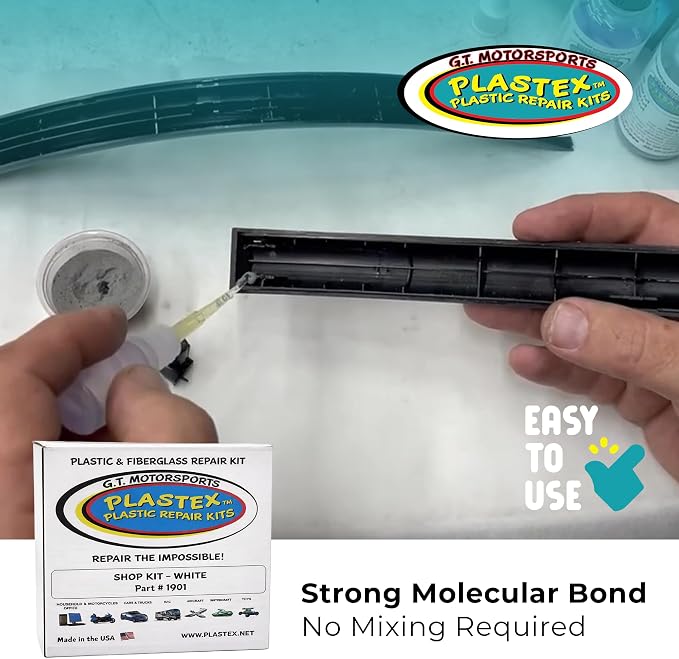Plastex Plastic Repair Kits - Easily Glue, Repair or Remake Broken Plastic, Fiberglass, Wood & More!. (XL White Kit)