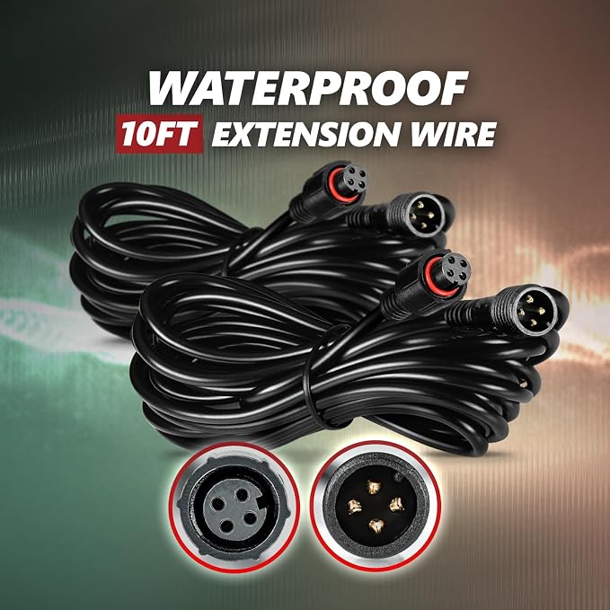 OPT7 10ft Extension Wire & Flexible Underglow Bundle Kit for Truck, with App & Remote Control, Waterproof Flexible LED Light Strips, Exterior Neon Underbody Lights
