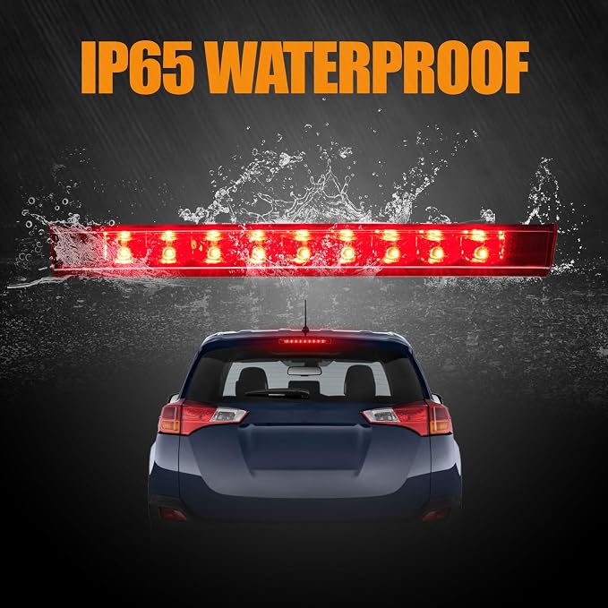 Third 3rd Brake Light LED for 2013-2018 Toyota Rav4, High Mount Rear Brake Lights Assembly for 2010-2019 Lexus GX460, Waterproof Center Cab Lamp Stop Light (Red)