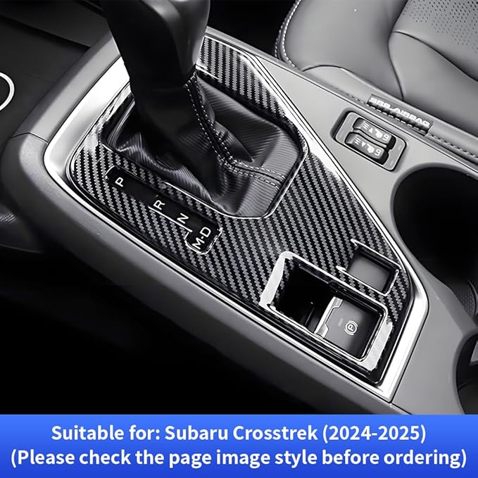 Car Central Control Gear Shift Panel Trim Cover for Subaru Crosstrek 2024 2025 2026 Auto Interior Decorations Accessories Center Console Protection Frame Chrome Carbon Fiber Style kit
