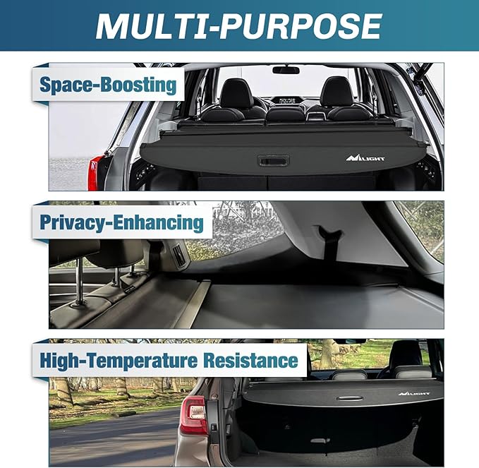 Nilight Cargo Cover Fit for Subaru Outback 2020 2021 2022 2023 2024 2025, Retractable Privacy Security Shield Shade Rear Trunk Cover, with Trunk Storage Net