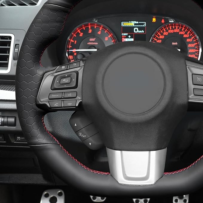 MEWANT Hand Stitch Steering Wheel Cover Wrap for Subaru WRX / WRX STI 2015-2021 - Steering Wheel Accessories