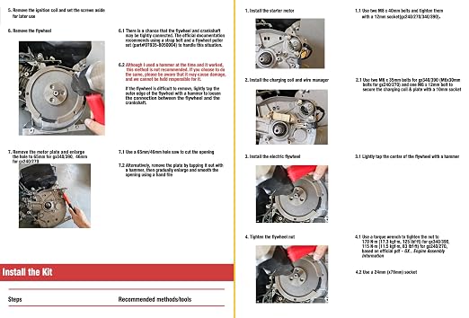 YAMAKATO Electric Start Kit for Honda Gx340 GX390 11HP 13HP Small Engines, Key Box for 339cc-389cc Motor Upgrade Electrical Starter Type 2
