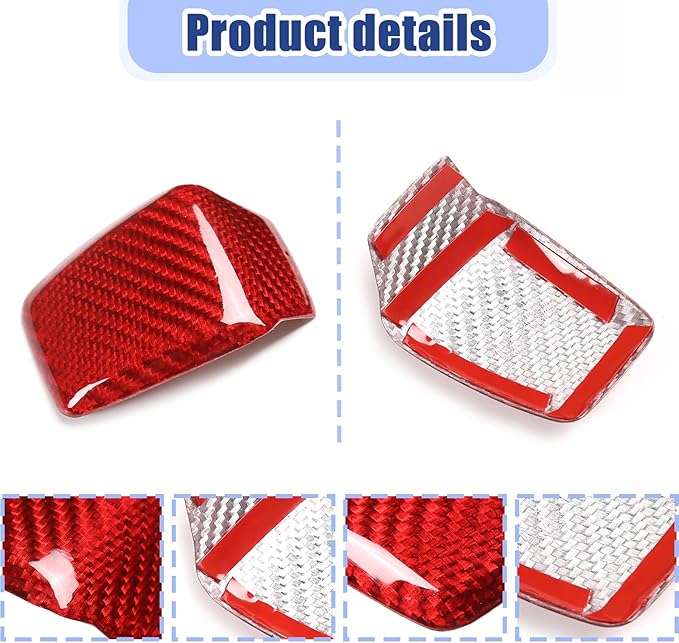 Carbon Fiber Central Steering Wheel Trim Strip Compatible with Alfa Romeo Giulia Stelvio Tonale 2020 2021 Steering Wheel Bottom Decoration Panel Cover Auto Accessories (Red)