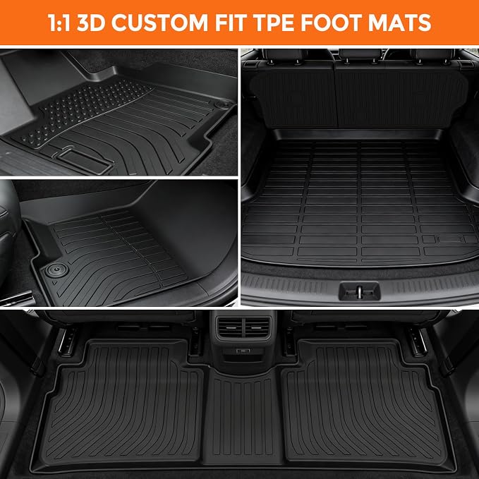 Floor Mats for Kia Sportage Plug in Hybrid 2023-2026 (Only for PHEV, Not for HEV or Fuel), Heavy Duty TPE All Weather Protection Waterproof Non-Slip (Floor Mats & Cargo Liner & Seatback Mat)