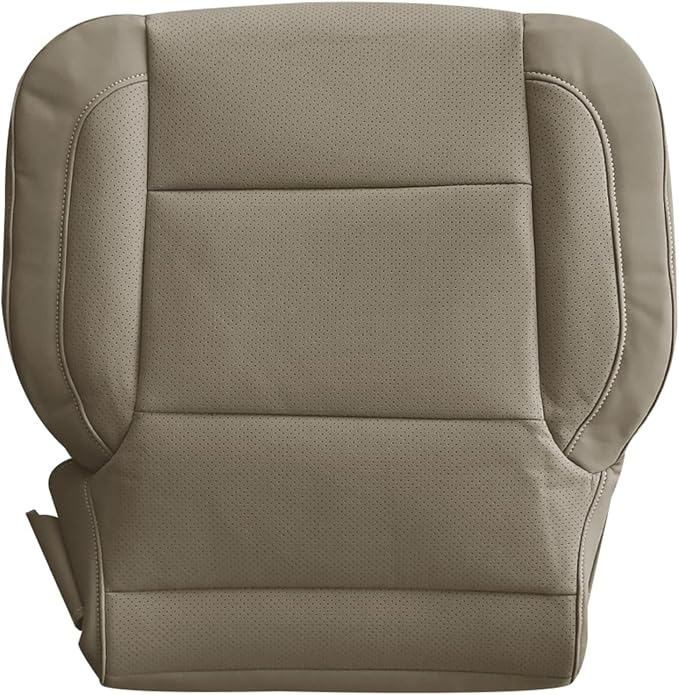 Replacement Driver Side Bottom Seat Cover Perforated Fits for Chevy Silverado GMC Sierra 1500 2500 3500 2015-2019 Tan (Also for Passenger Side)