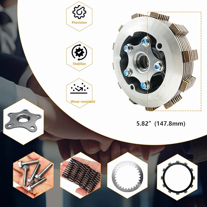 Clutch Kit Assembly & Basket Gasket for Raptor Warrior Big Bear 350 | for Kodiak 400, YFM350R, YFM350X, YFM350U, YFM350FW