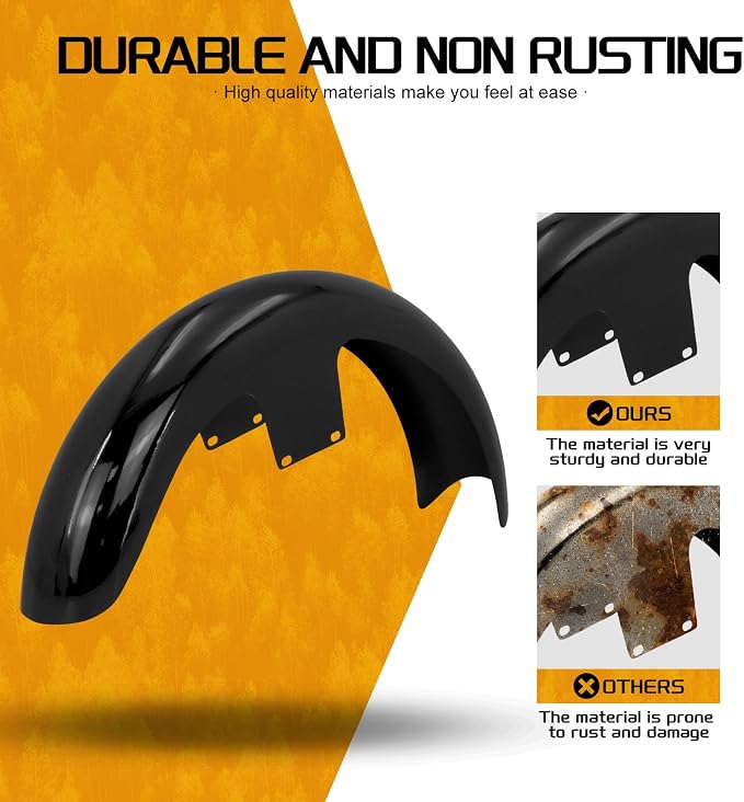 Front Fender 19'' 21'' 23'' Wheel Wrap Fit For Harley Touring Street Glide Road King Electra Glide Baggers (120/R21 Gloss Black)