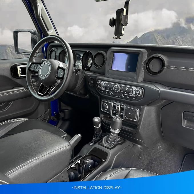 Barong for Jeep Wrangler JL JLU Gladiator JT 2018-2023 Interior Accessories Decoration Steering Wheel Gear Cup Holder Door Panel AC Air Vent Reading Light Cover 23PCS Full Set (Black)