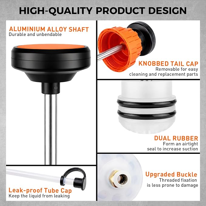 500CC Fluid Extractor and Fill Pump, Manual Oil Syringe Suction Pump with Long Hose and Extension Tubes, Automotive Fluid Transfer Pump for Oil, Brake Fluid, Coolant, Gear Oil, Cars, Boats, Lawn Mower