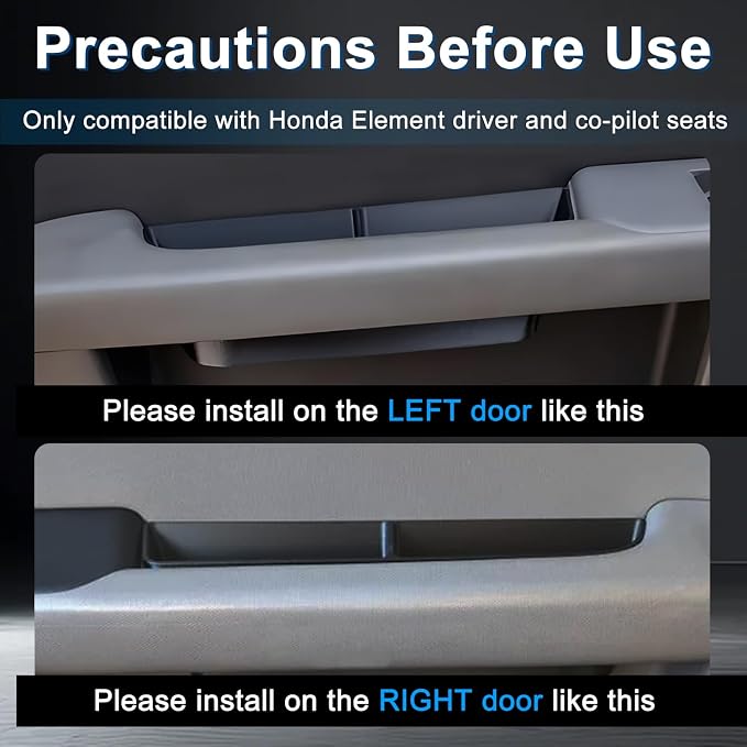 2Pcs Door Cubby Compatible with Honda Element，Door Side Storage Box, Front Door Storage Pockets, Suitable for Driver and Co-Pilot Seats, Increase Storage Space