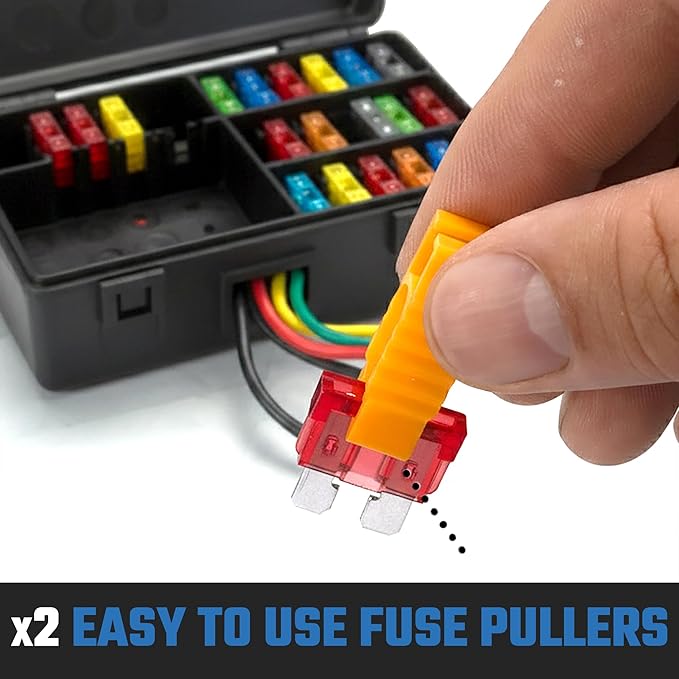 NEIKO 50504A Car Fuses Assortment Set, 80pc, Fast Acting, Auto Fuses Kit, Standard Sizes, 1A, 3A, 5A, 10A, 15A, 20A, 30A, and 40 Amp, Marine Boat, Automotive, Motorcycle, RV, Car Fuse Kit, Fuse Puller