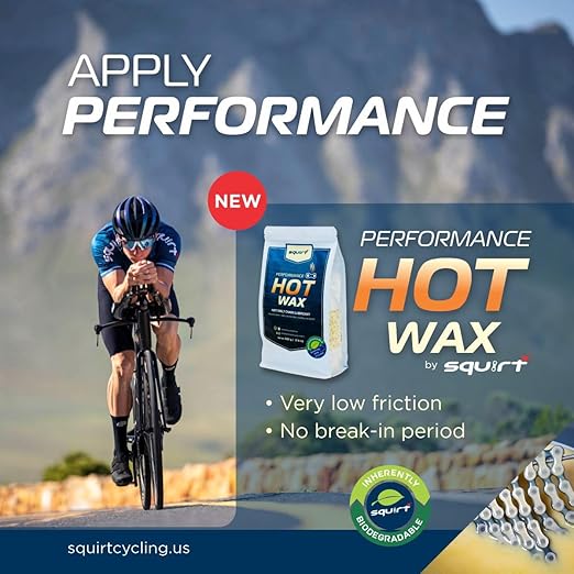 Squirt Performance Hot Melt Bike Chain Wax Granules for Clean, Quiet & Durable Lubrication - Bicycle Chain Wax Lubricant for Racing & All-Weather Cycling - Biodegradable & PFAS-Free, 500 g / 17.6 oz