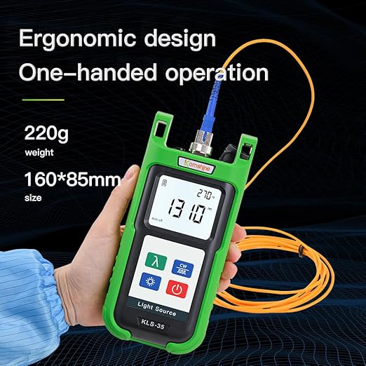 Optic Fiber Power Meter KomShine KPM-35 w/ 7 Wavelengths 850 980 1300 1310 1550 1625nm + Optical Fiber Singlemode Light Source KLS-35 1310/1550nm Support Self Calibration