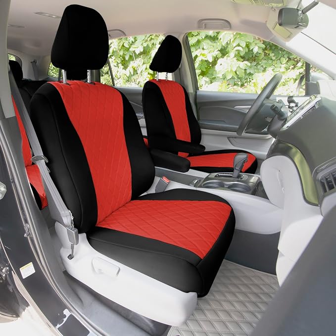 FH Group Custom Fit Car Seat Covers Specifically Made for 2016–2022 Honda Pilot, Front Set Red Ultraflex Neoprene, Waterproof Car Seat Cover, Honda Accessories