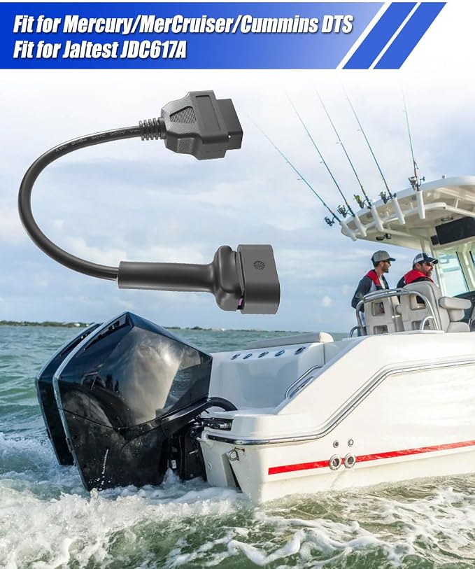 OBD2 Adapter 10-Pin Cable Fit for Mercury MerCruiser Cummins DTS Fit for Jaltest JDC617A