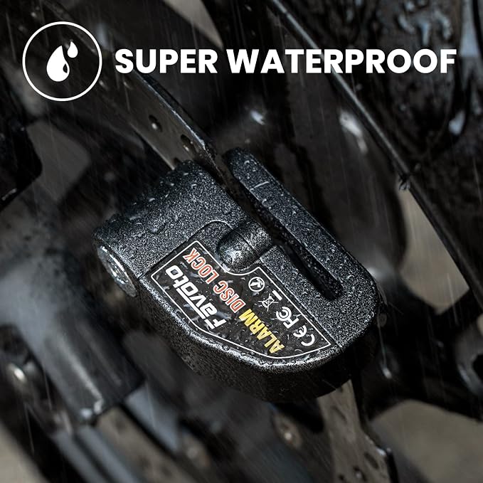 Favoto Motorcycle Cover 96.5 inches Length + Favoto Alarm Disc Lock, 3 Keys and 18 Batteries