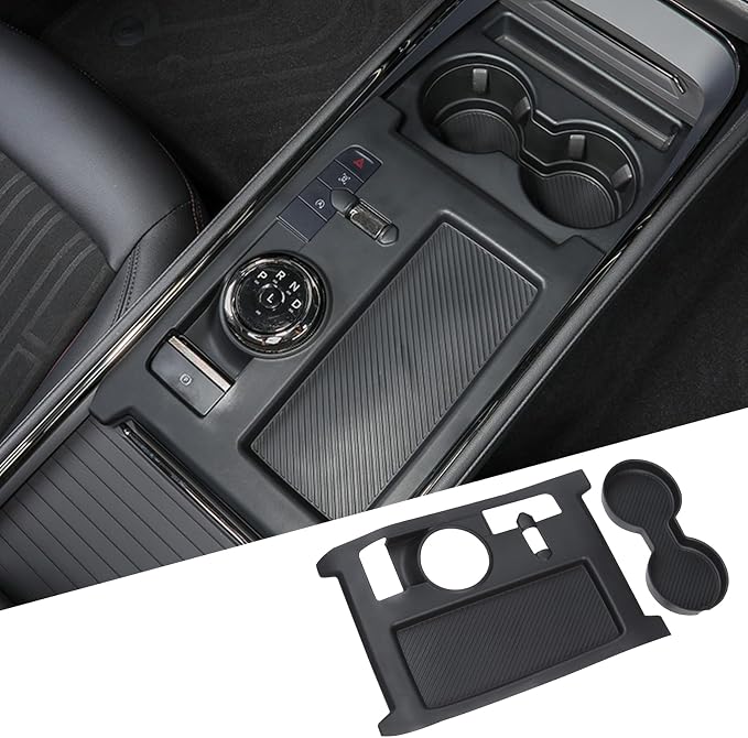 for 2022 2023 2024 2025 Ford Fusion Car Gear Shift Panel Trim Cover Silicone Center Console Waterproof Coaster Black Wireless Charging Protective Pad Automotive Interior Accessories